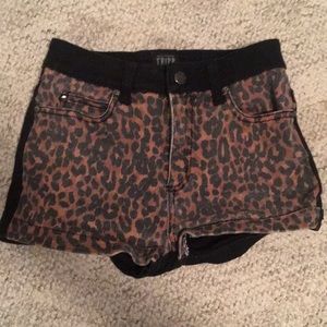 Leopard Denim Shorts